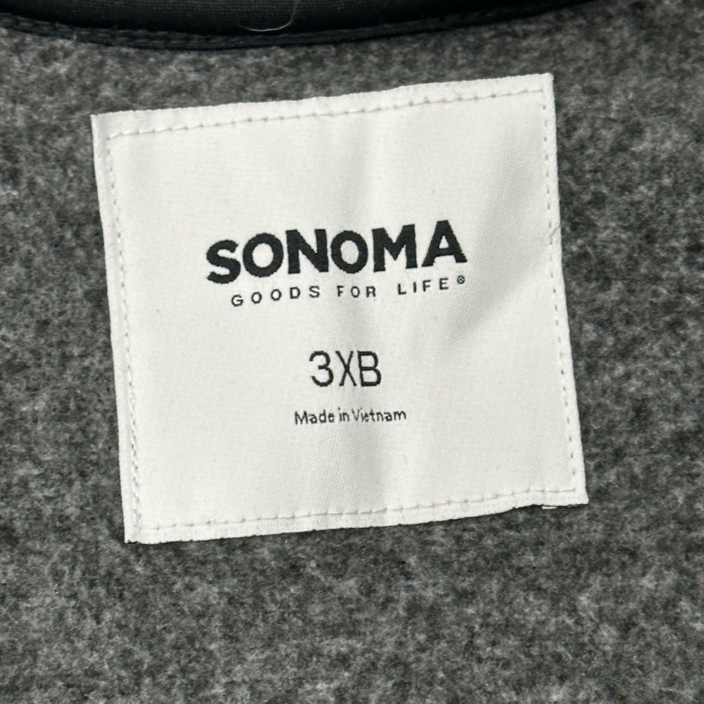Sonoma 3X Quarter 1/4 Snap Mockneck Sweatshirt Gray Long Sleeve Fleece Pockets - Picture 8 of 9